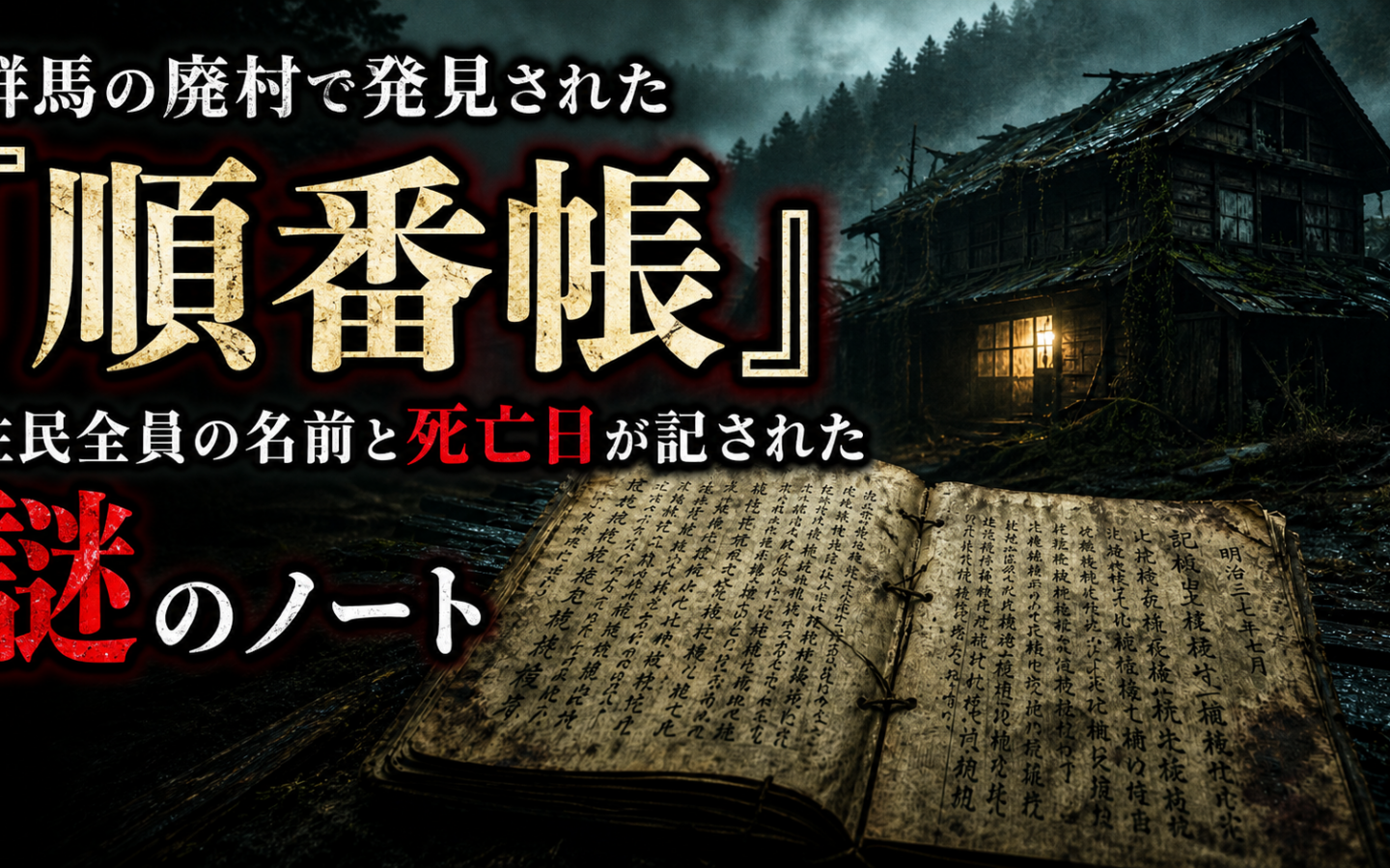 群馬の廃村で発見された「順番帳」——住民全員の名前と死亡日が記された謎のノート